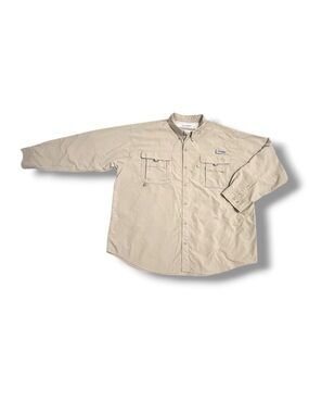 Columbia Long-Sleeve Outdoor Fishing Shirt XXL Tan